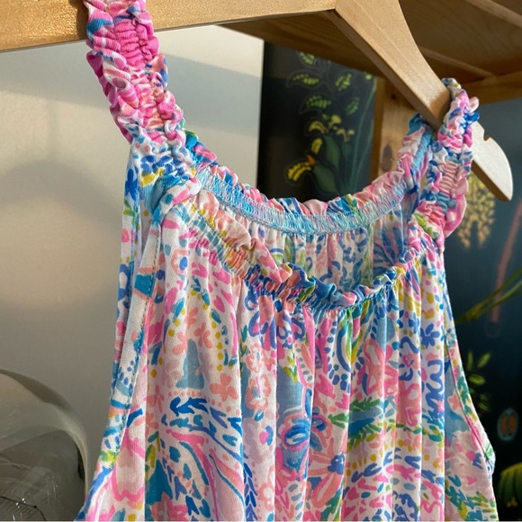 Lilly Pulitzer Colorful Flocks Full of Fun Floral Flamingo Print Loro Dress L - Picture 7 of 12